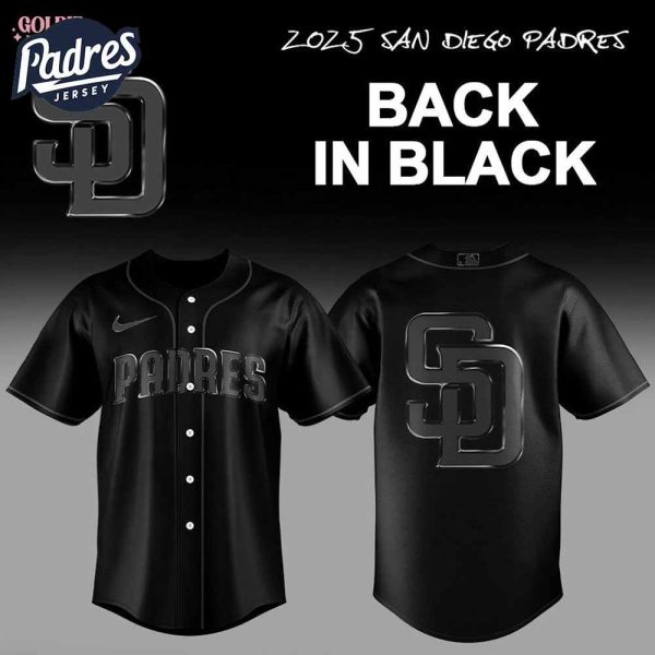 2025 San Diego Padres Back In Black Baseball Jersey