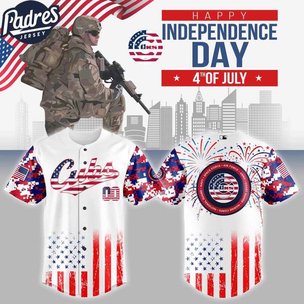 Chicago Cubs MLB X The 4th Of July X Military Personalized Baseball Jersey