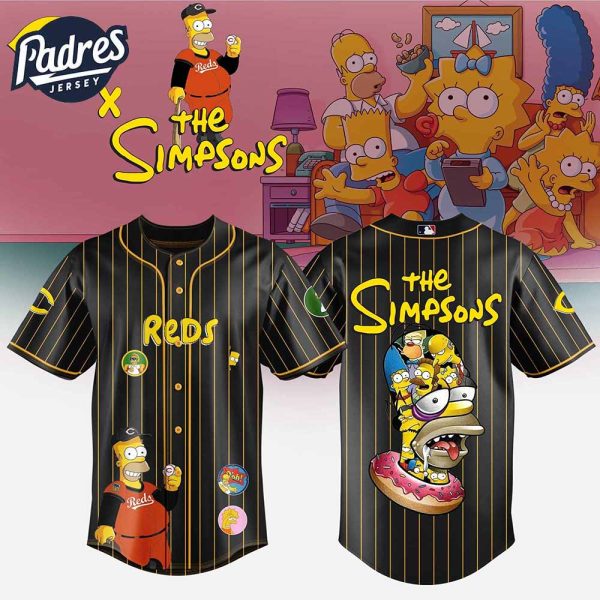 Cincinnati Reds MLB x The Simpsons Baseball Jersey Style 1