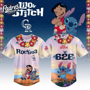 Colorado Rockies MLB X Lilo Stitch Personalized Baseball Jersey