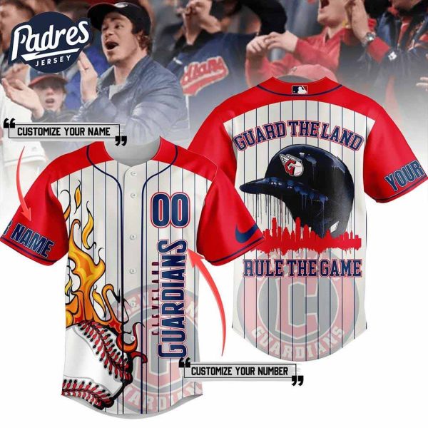 Custom Cleveland Guardians Guard The Land Rule The Game Baseball Jersey