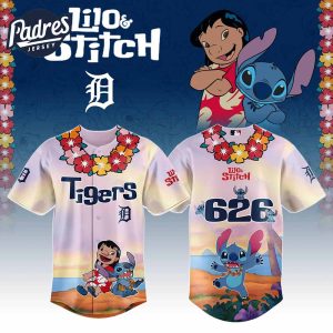 Detroit Tigers MLB X Lilo Stitch Personalized Baseball Jersey