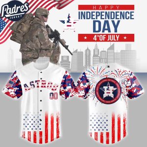 Houston Astros MLB X The 4th Of July X Military Personalized Baseball Jersey