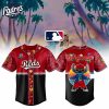 Lilo And Stitch X Reds MLB All Team Floral Jersey Reds