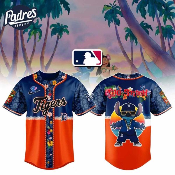 Lilo And Stitch X Tigers MLB All Team Floral Jersey Tigers