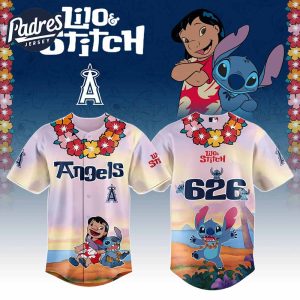 Los Angeles Angels MLB X Lilo Stitch Personalized Baseball Jersey