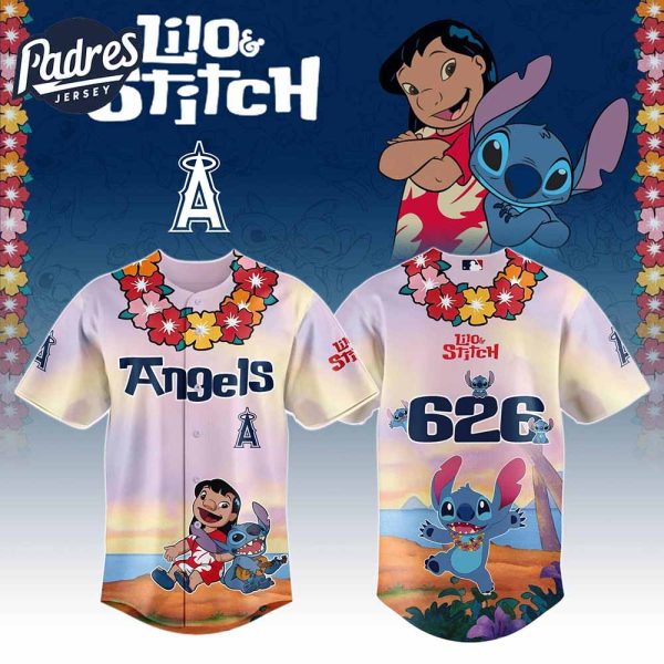 Los Angeles Angels MLB X Lilo Stitch Personalized Baseball Jersey