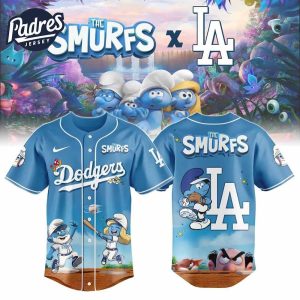 Los Angeles Dodgers MLB x The Smurfs Night Special Baseball Jersey
