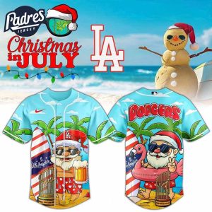 Los Angeles Dodgers X Christmas In July Baseball Jersey 2025 1