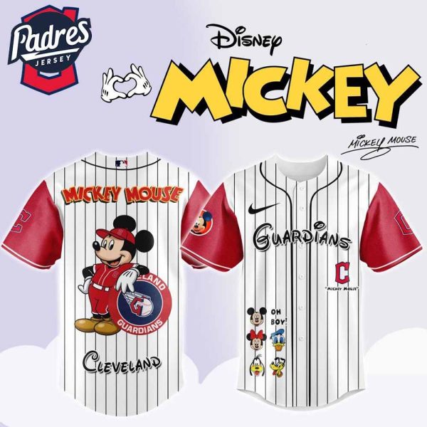 MLB Cleveland Guardians X Mickey Mouse And Friends Baseball Jersey