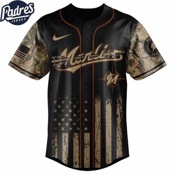 Miami Marlins MLB X Deer Hunting Personalized Baseball Jersey 3