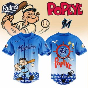 Miami Marlins MLB x Popeye Baseball Jersey