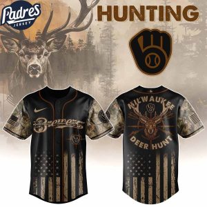 Milwaukee Brewers MLB X Deer Hunting Personalized Baseball Jersey 1