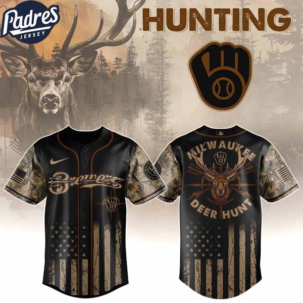 Milwaukee Brewers MLB X Deer Hunting Personalized Baseball Jersey 1