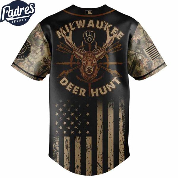 Milwaukee Brewers MLB X Deer Hunting Personalized Baseball Jersey 2