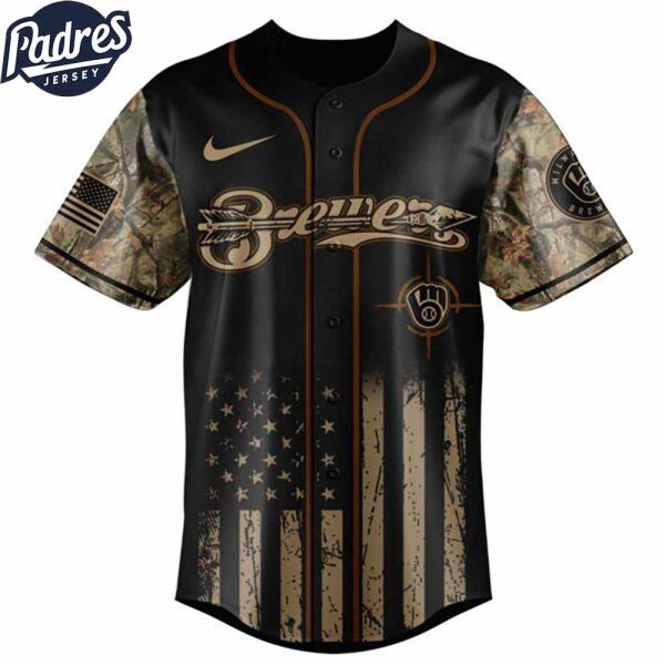 Milwaukee Brewers MLB X Deer Hunting Personalized Baseball Jersey 3