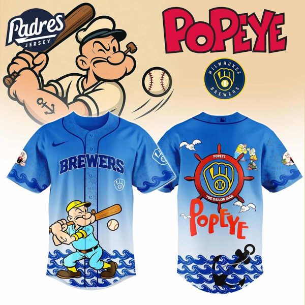 Milwaukee Brewers MLB x Popeye Baseball Jersey