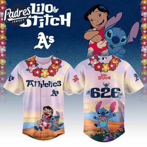 Oakland Athletics MLB X Lilo Stitch Personalized Baseball Jersey