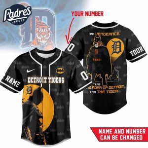 Personalized Detroit Tigers X Batman I Am Vengeance Baseball Jersey Unique