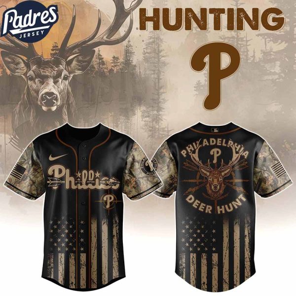Philadelphia Phillies MLB X Deer Hunting Personalized Baseball Jersey 1
