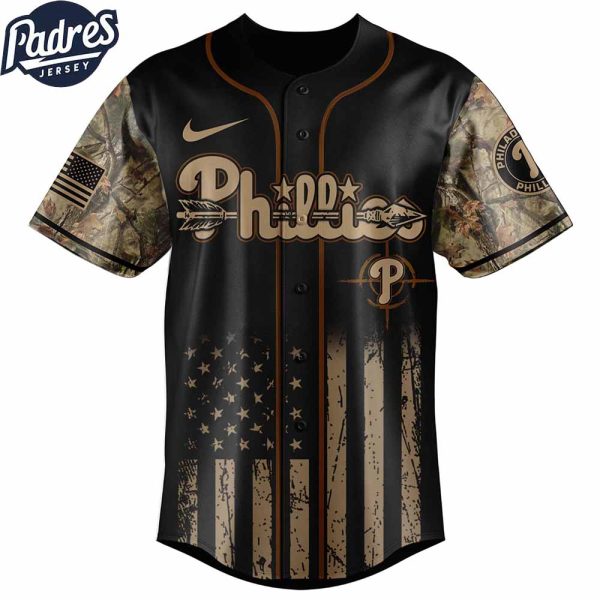 Philadelphia Phillies MLB X Deer Hunting Personalized Baseball Jersey 3