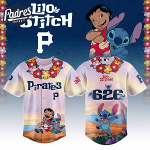 Pittsburgh Pirates MLB X Lilo Stitch Personalized Baseball Jersey