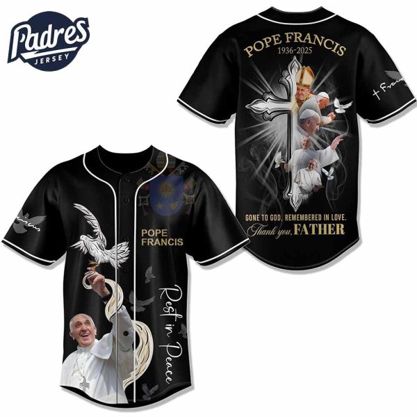 Pope Francis Black Baseball Jersey 2