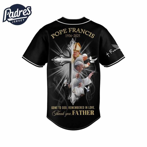 Pope Francis Black Baseball Jersey 3