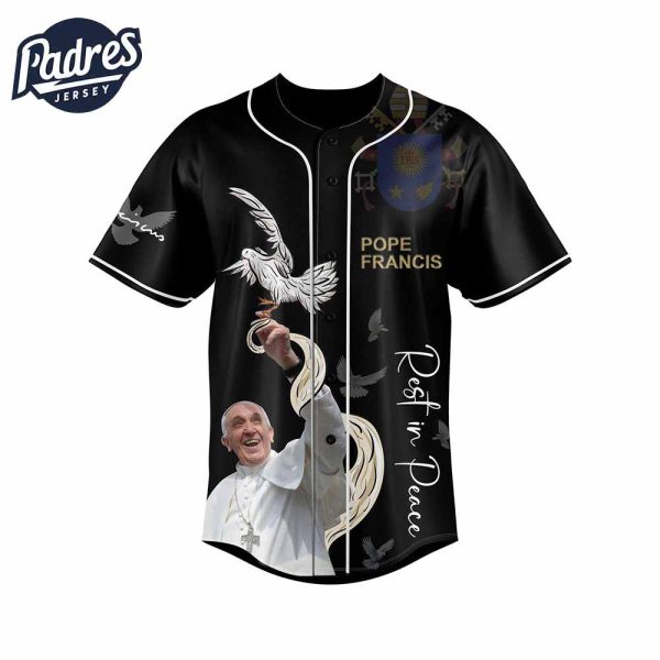 Pope Francis Black Baseball Jersey 4