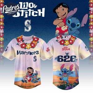 Seattle Mariners MLB X Lilo Stitch Personalized Baseball Jersey
