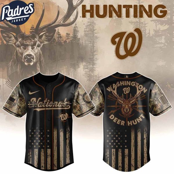 Washington Nationals MLB X Deer Hunting Personalized Baseball Jersey 1