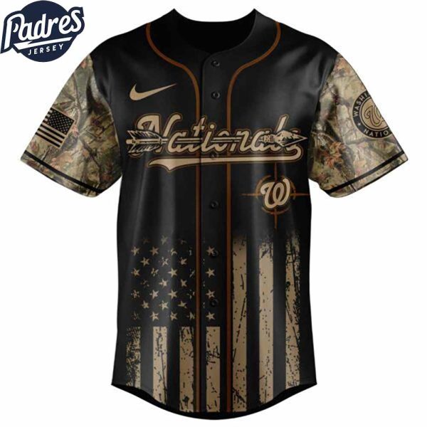 Washington Nationals MLB X Deer Hunting Personalized Baseball Jersey 3
