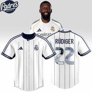Antonio Rudiger 22 Real Madrid Custom Baseball Jersey