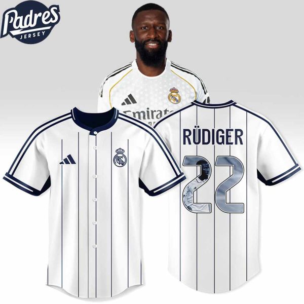 Antonio Rudiger 22 Real Madrid Custom Baseball Jersey