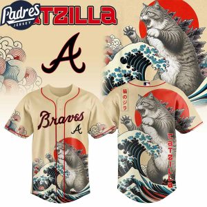 Atlanta Braves MLB X Catzilla Personalized Baseball Jersey
