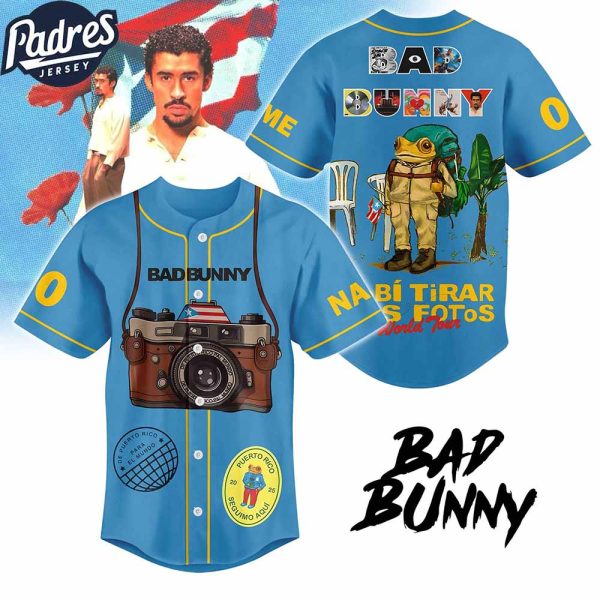 Bad Bunny Debi Tirar Mas Fotos World Tour Baseball Jersey 1