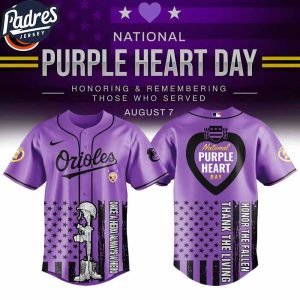 Baltimore Orioles MLB X Purple Heart Day Personalized Baseball Jersey