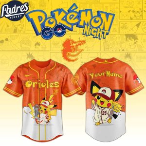 Baltimore Orioles MLB x Pokemon GO Night Custom Baseball Jersey