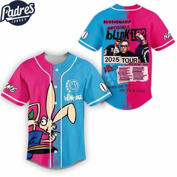 Blink 182 Missionary Impossible 2025 Tour Personalized Baseball Jersey 3