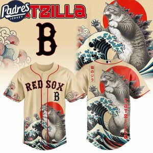 Boston Red Sox MLB X Catzilla Personalized Baseball Jersey