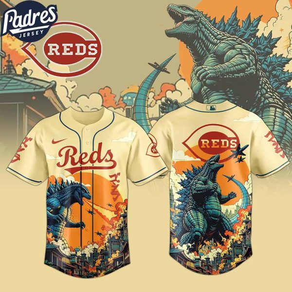 Cincinnati Reds MLB X Godzilla Custom New Baseball Jersey