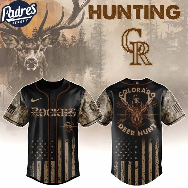 Colorado Rockies MLB X Deer Hunting Personalized Baseball Jersey 1