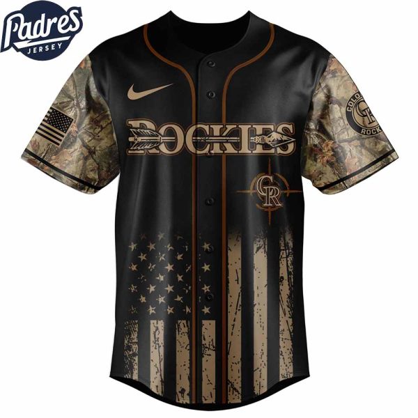 Colorado Rockies MLB X Deer Hunting Personalized Baseball Jersey 3
