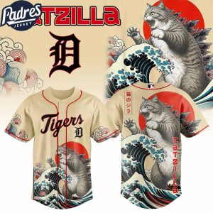 Detroit Tigers MLB X Catzilla Personalized Baseball Jersey