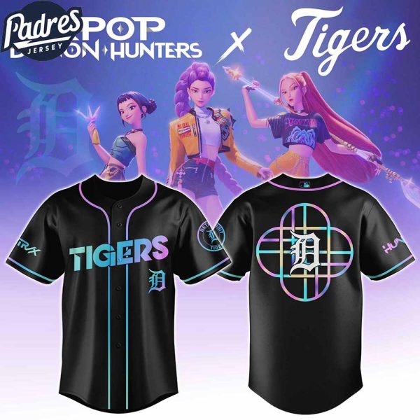 Detroit Tigers MLB X Kpop Demon Hunters Custom Baseball Jersey 1