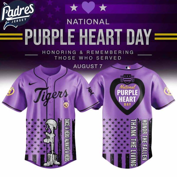 Detroit Tigers MLB X Purple Heart Day Personalized Baseball Jersey