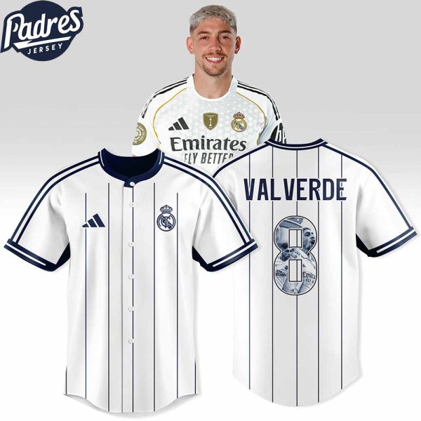 Federico Valverde 08 Real Madrid Custom Baseball Jersey