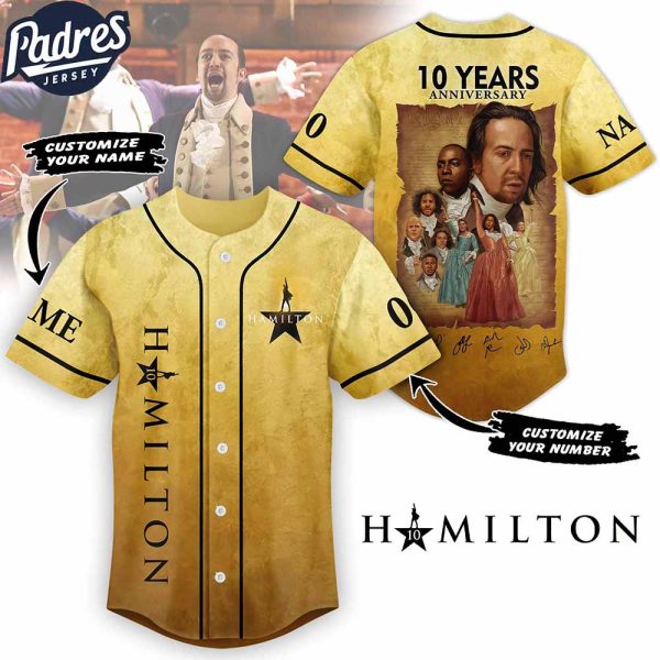 Hamilton 10 Years Anniversary Signatures Baseball Jersey 1