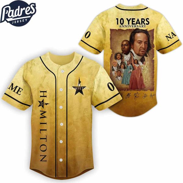 Hamilton 10 Years Anniversary Signatures Baseball Jersey 2