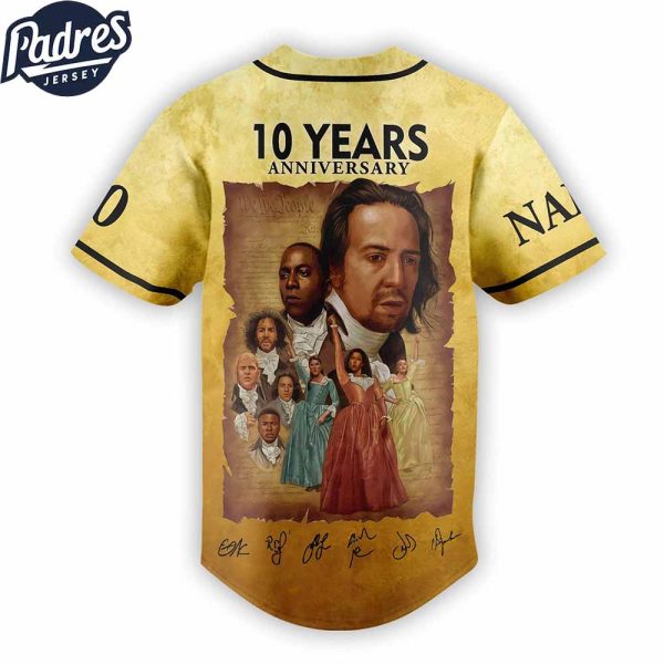 Hamilton 10 Years Anniversary Signatures Baseball Jersey 3